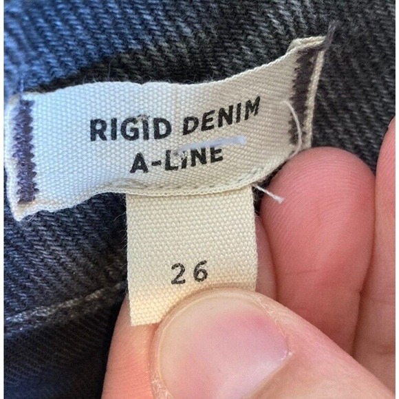 NWT Madewell Rigid Denim A-Line Skirt Size 26 Women’s Black - Picture 4 of 8